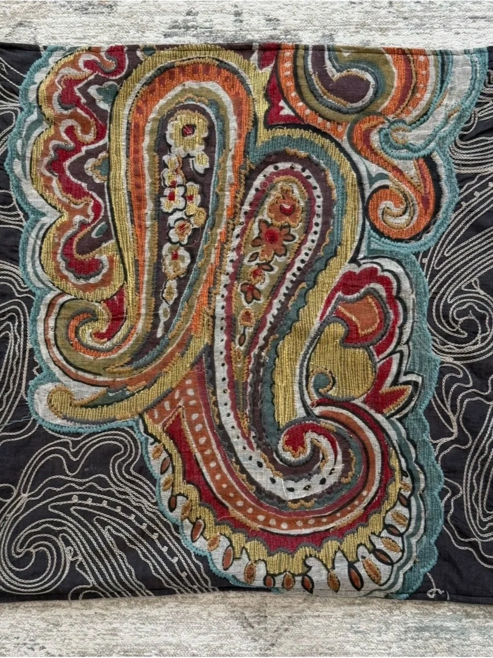 Pottery Barn Houston Paisley Throw Pillow, 24x24, EUC